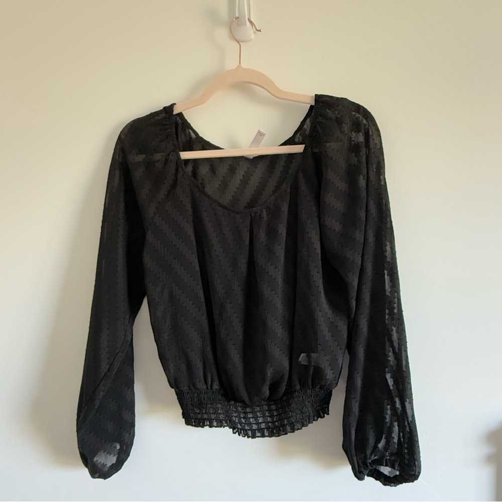 Elegant Sheer Black Women's Top